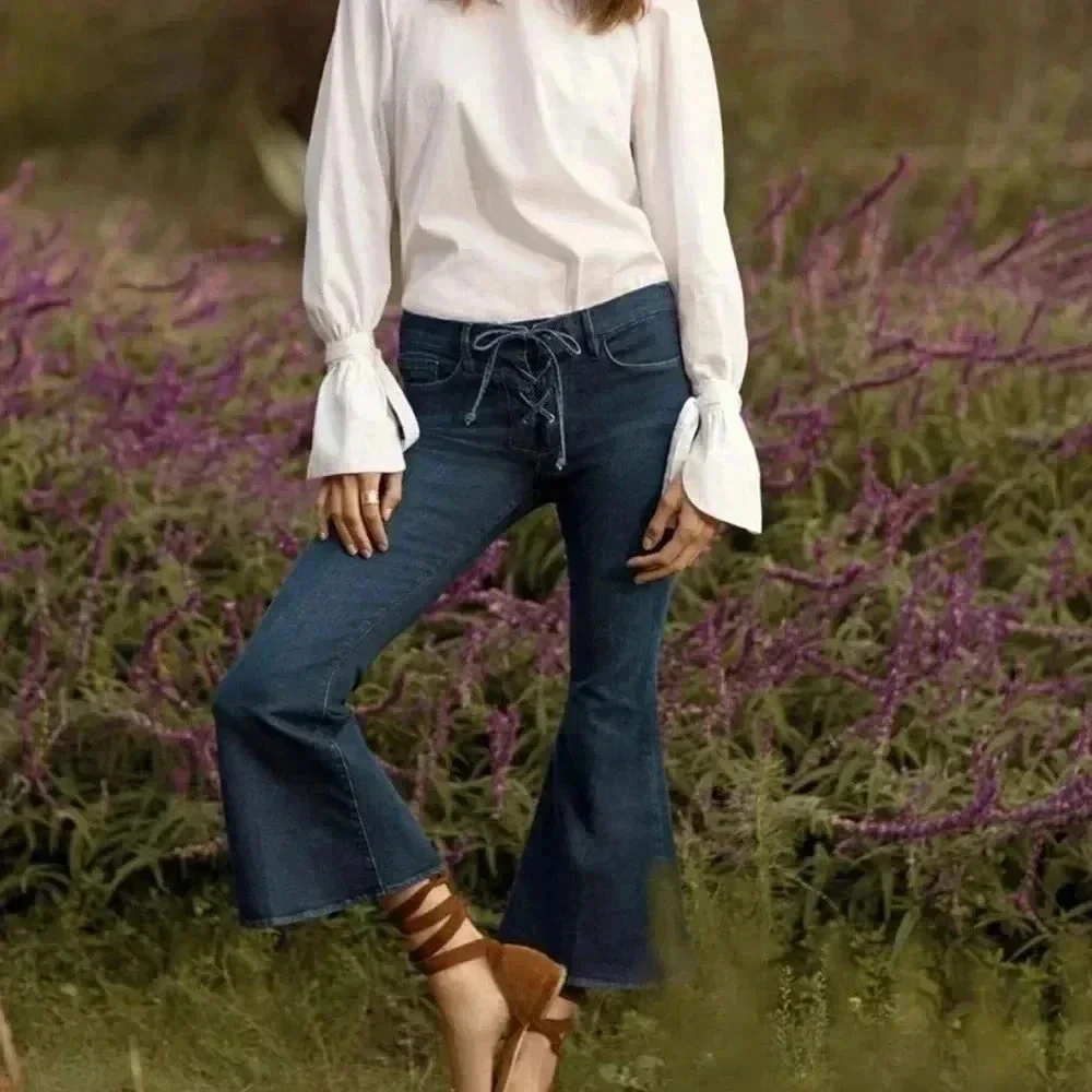 [W30Inseam26] Frame Le Bell Dark Washed High Rise Cropped  Jeans - Picture 2 of 14